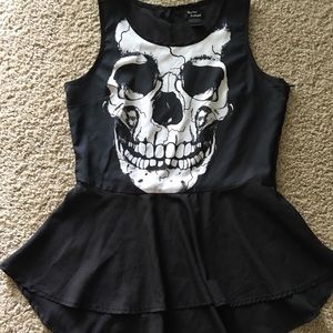 Skull peplum top